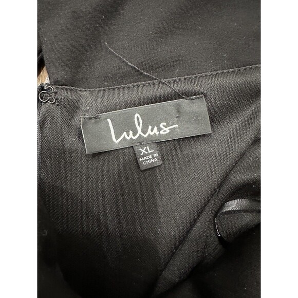 LULU'S Women's Classic Glam Dress XL Black Off-the-Shoulder Bodycon Cocktail - Picture 4 of 8